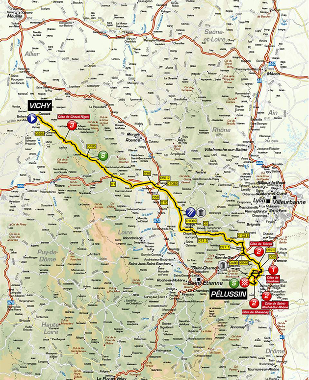 Paris-Nice stage 4 map